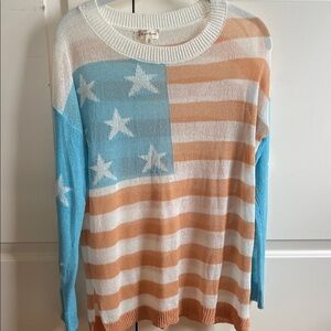 Hem & Thread Blue and Tan Star Sweater